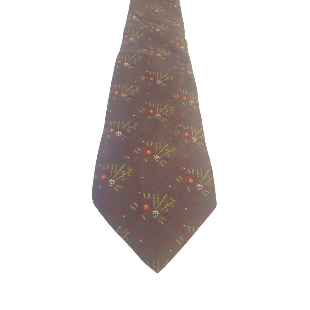 HIROKO KOSHINO HOMME NeckTie Men Multicolor Abstract Floral Silk Luxury Designer